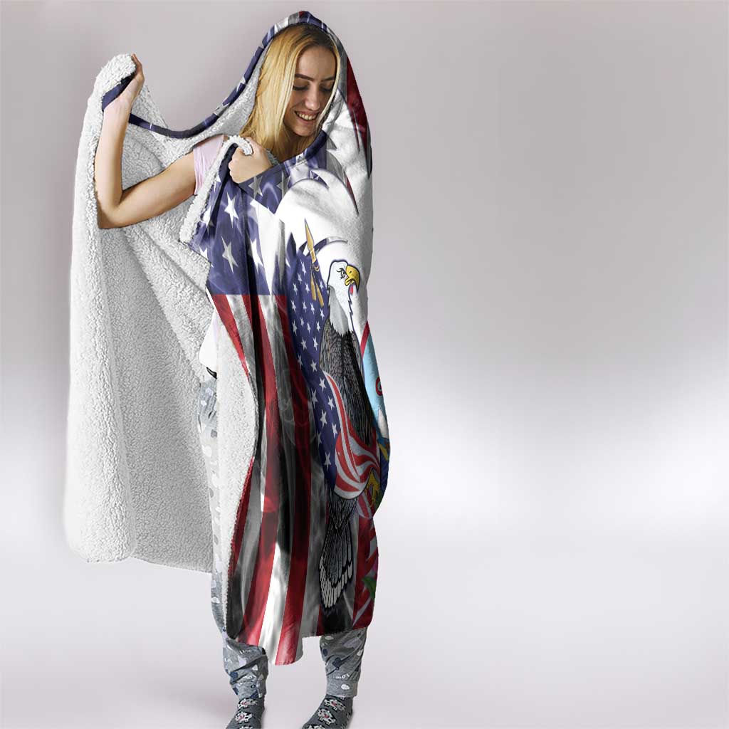 United States Guam Hooded Blanket USA Eagle Guahan Seal Bougainvillea - Wonder Print Shop