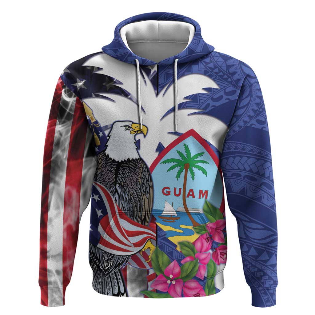 United States Guam Hoodie USA Eagle Guahan Seal Bougainvillea - Wonder Print Shop