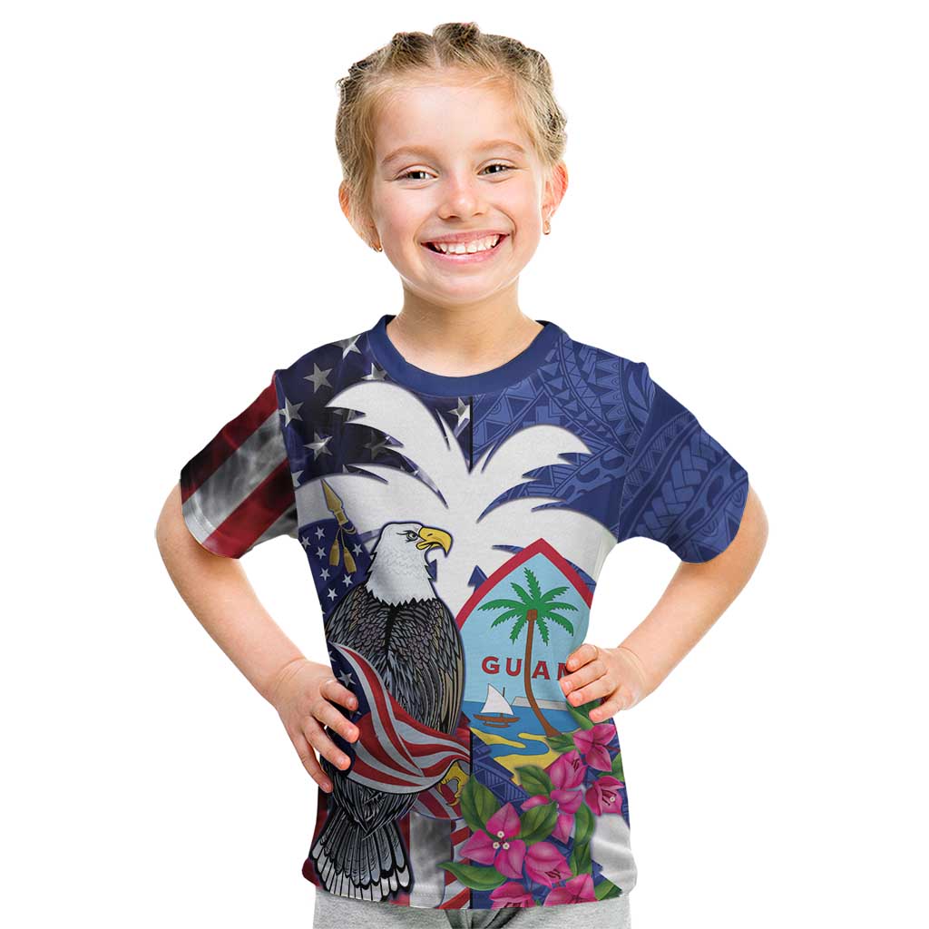 United States Guam Kid T Shirt USA Eagle Guahan Seal Bougainvillea - Wonder Print Shop
