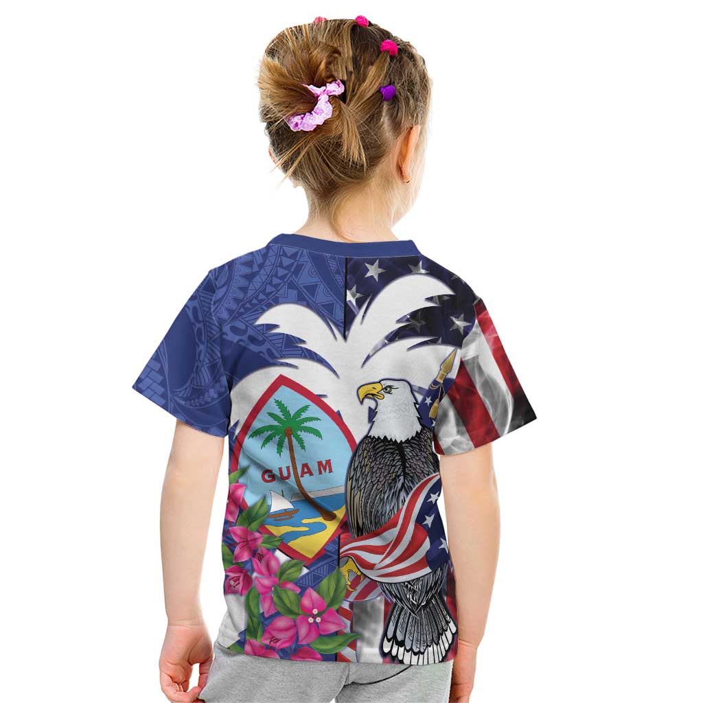 United States Guam Kid T Shirt USA Eagle Guahan Seal Bougainvillea - Wonder Print Shop