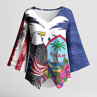 United States Guam Kimono Sleeve Blouse USA Eagle Guahan Seal Bougainvillea - Wonder Print Shop