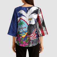 United States Guam Kimono Sleeve Blouse USA Eagle Guahan Seal Bougainvillea - Wonder Print Shop