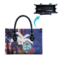United States Guam Leather Bag USA Eagle Guahan Seal Bougainvillea - Wonder Print Shop