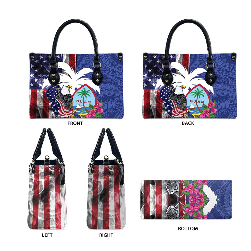 United States Guam Leather Bag USA Eagle Guahan Seal Bougainvillea - Wonder Print Shop