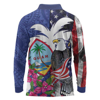 United States Guam Long Sleeve Polo Shirt USA Eagle Guahan Seal Bougainvillea - Wonder Print Shop