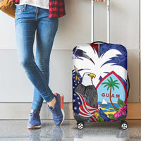 United States Guam Luggage Cover USA Eagle Guahan Seal Bougainvillea - Wonder Print Shop