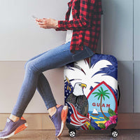 United States Guam Luggage Cover USA Eagle Guahan Seal Bougainvillea - Wonder Print Shop