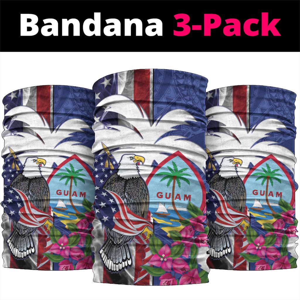 United States Guam Neck Gaiter USA Eagle Guahan Seal Bougainvillea - Wonder Print Shop