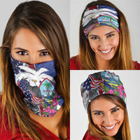 United States Guam Neck Gaiter USA Eagle Guahan Seal Bougainvillea - Wonder Print Shop