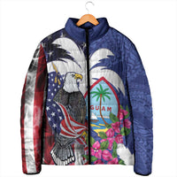 United States Guam Padded Jacket USA Eagle Guahan Seal Bougainvillea - Wonder Print Shop