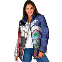 United States Guam Padded Jacket USA Eagle Guahan Seal Bougainvillea - Wonder Print Shop