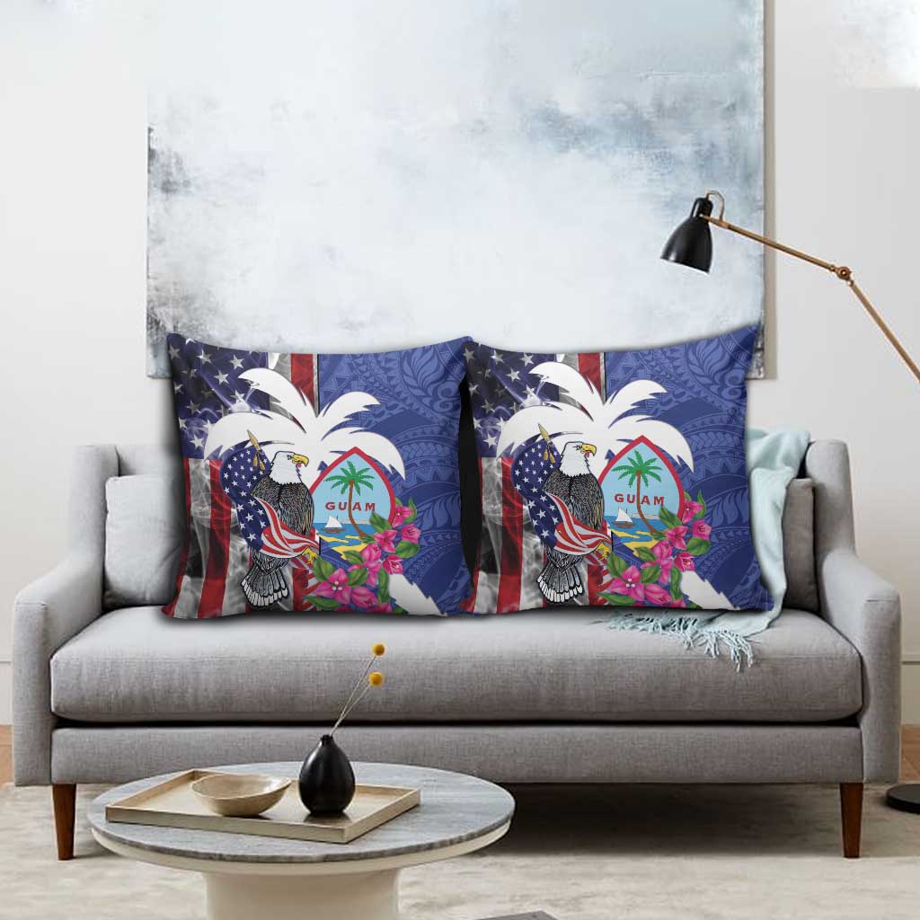 United States Guam Pillow Cover USA Eagle Guahan Seal Bougainvillea - Wonder Print Shop