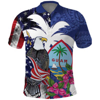 United States Guam Polo Shirt USA Eagle Guahan Seal Bougainvillea - Wonder Print Shop