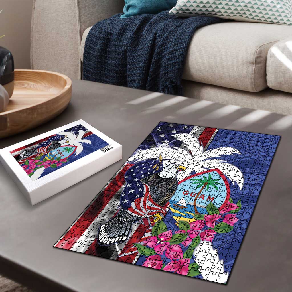 United States Guam Puzzle USA Eagle Guahan Seal Bougainvillea - Wonder Print Shop