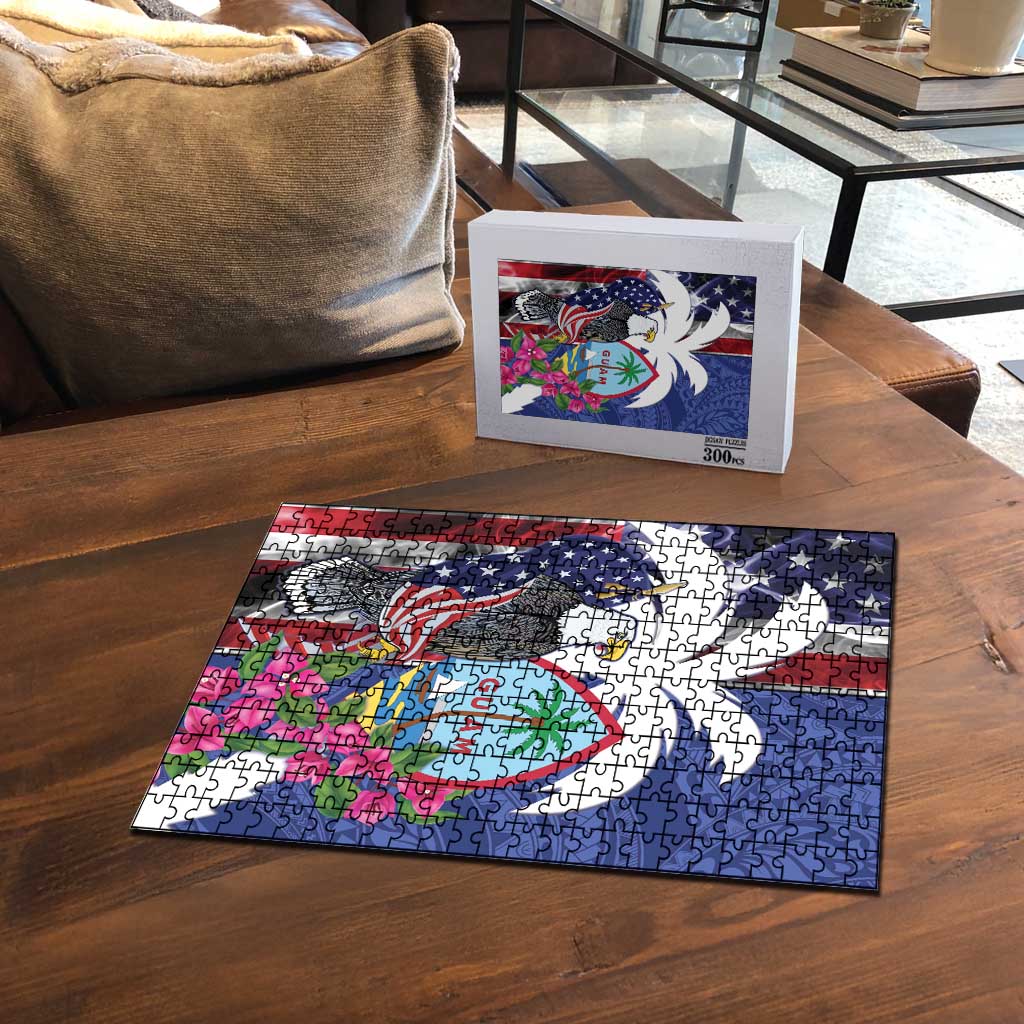 United States Guam Puzzle USA Eagle Guahan Seal Bougainvillea - Wonder Print Shop