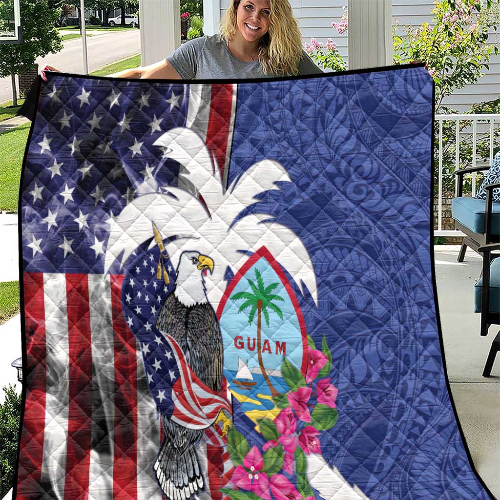 United States Guam Quilt USA Eagle Guahan Seal Bougainvillea - Wonder Print Shop