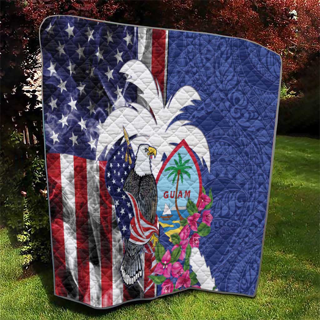United States Guam Quilt USA Eagle Guahan Seal Bougainvillea - Wonder Print Shop