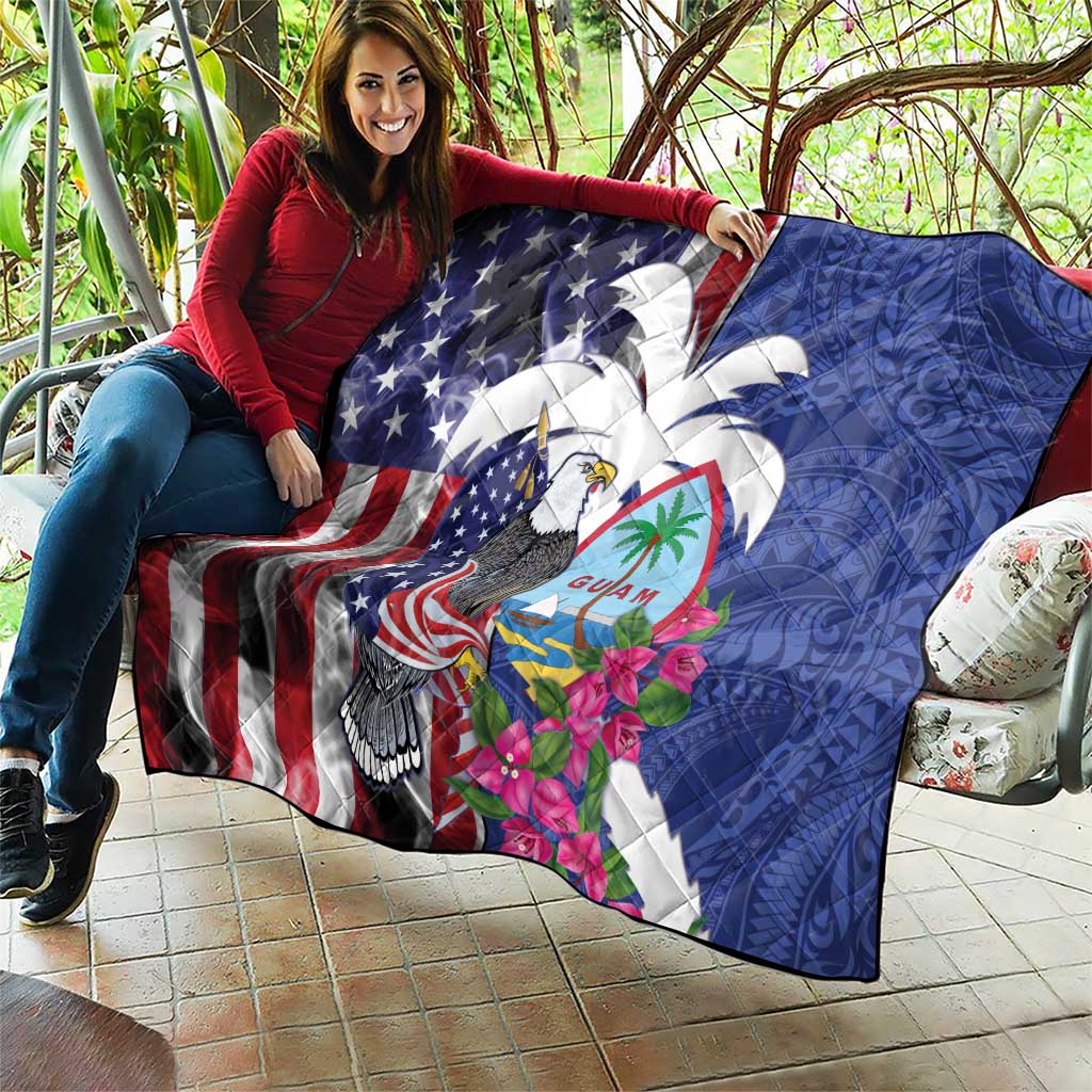 United States Guam Quilt USA Eagle Guahan Seal Bougainvillea - Wonder Print Shop