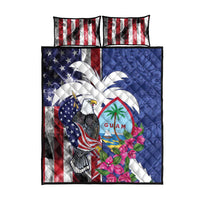 United States Guam Quilt Bed Set USA Eagle Guahan Seal Bougainvillea - Wonder Print Shop