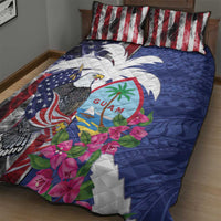 United States Guam Quilt Bed Set USA Eagle Guahan Seal Bougainvillea - Wonder Print Shop