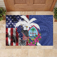 United States Guam Rubber Doormat USA Eagle Guahan Seal Bougainvillea - Wonder Print Shop