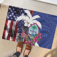 United States Guam Rubber Doormat USA Eagle Guahan Seal Bougainvillea - Wonder Print Shop