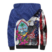 United States Guam Sherpa Hoodie USA Eagle Guahan Seal Bougainvillea - Wonder Print Shop