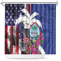 United States Guam Shower Curtain USA Eagle Guahan Seal Bougainvillea - Wonder Print Shop