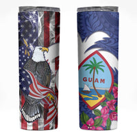 United States Guam Skinny Tumbler USA Eagle Guahan Seal Bougainvillea - Wonder Print Shop