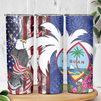 United States Guam Skinny Tumbler USA Eagle Guahan Seal Bougainvillea - Wonder Print Shop
