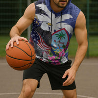 United States Guam Sleeveless Hoodie USA Eagle Guahan Seal Bougainvillea - Wonder Print Shop