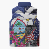 United States Guam Sleeveless Puffer Jacket USA Eagle Guahan Seal Bougainvillea - Wonder Print Shop