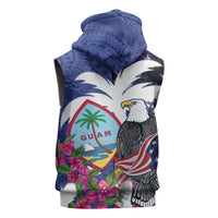 United States Guam Sleeveless Zip Hoodie USA Eagle Guahan Seal Bougainvillea - Wonder Print Shop