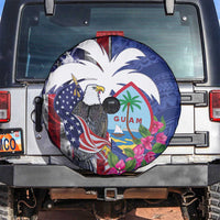 United States Guam Spare Tire Cover USA Eagle Guahan Seal Bougainvillea - Wonder Print Shop