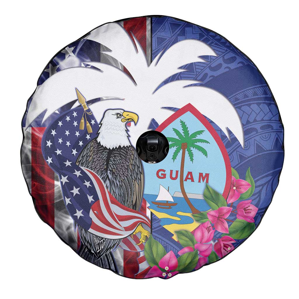 United States Guam Spare Tire Cover USA Eagle Guahan Seal Bougainvillea - Wonder Print Shop