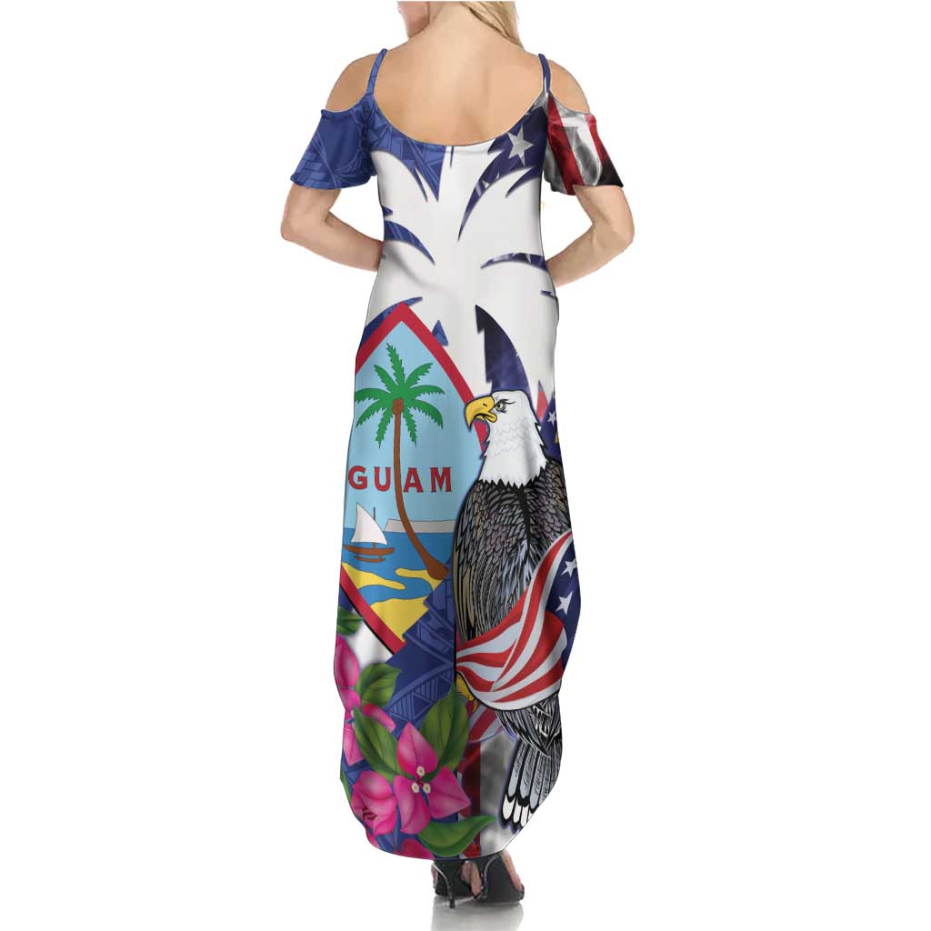 United States Guam Summer Maxi Dress USA Eagle Guahan Seal Bougainvillea - Wonder Print Shop