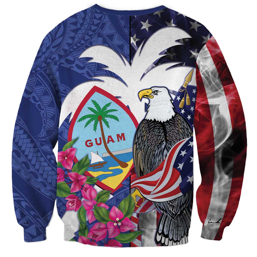 United States Guam Sweatshirt USA Eagle Guahan Seal Bougainvillea - Wonder Print Shop