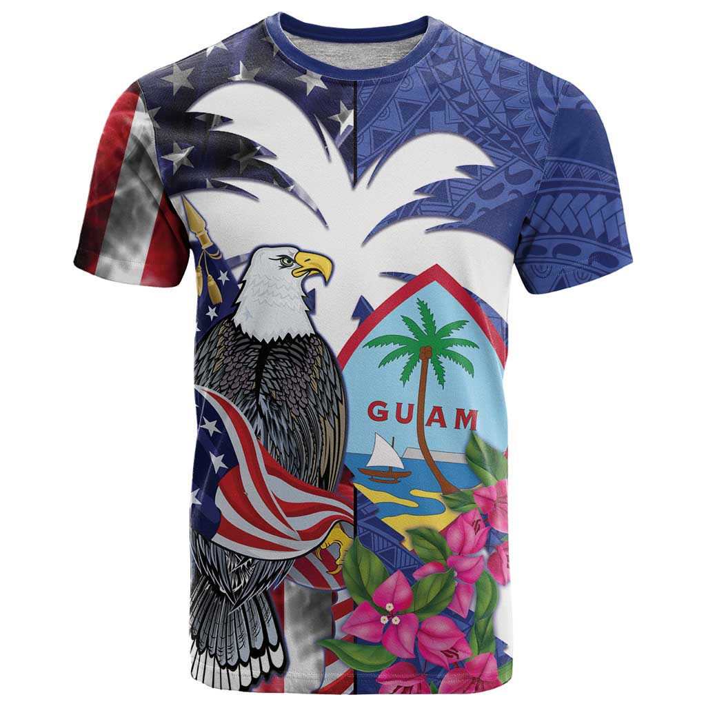 United States Guam T Shirt USA Eagle Guahan Seal Bougainvillea - Wonder Print Shop