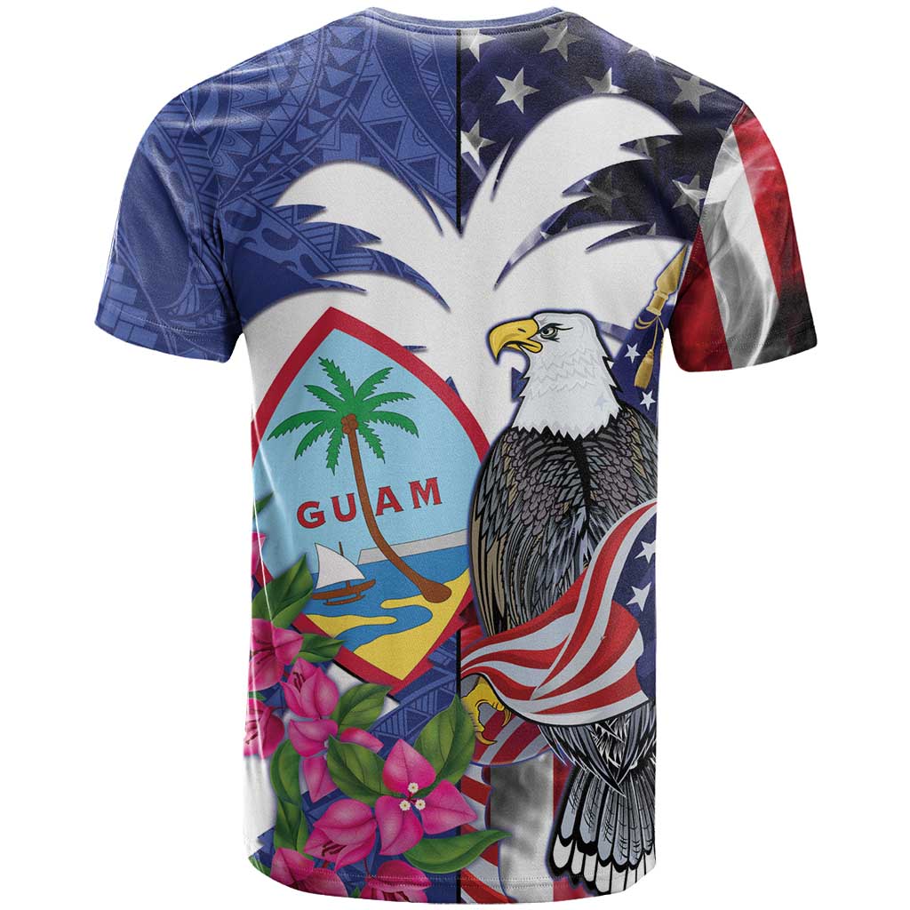 United States Guam T Shirt USA Eagle Guahan Seal Bougainvillea - Wonder Print Shop