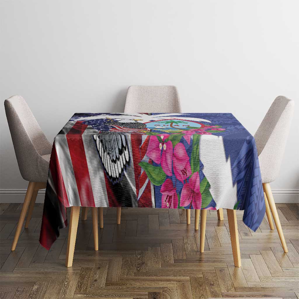 United States Guam Tablecloth USA Eagle Guahan Seal Bougainvillea - Wonder Print Shop