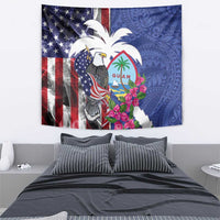 United States Guam Tapestry USA Eagle Guahan Seal Bougainvillea - Wonder Print Shop