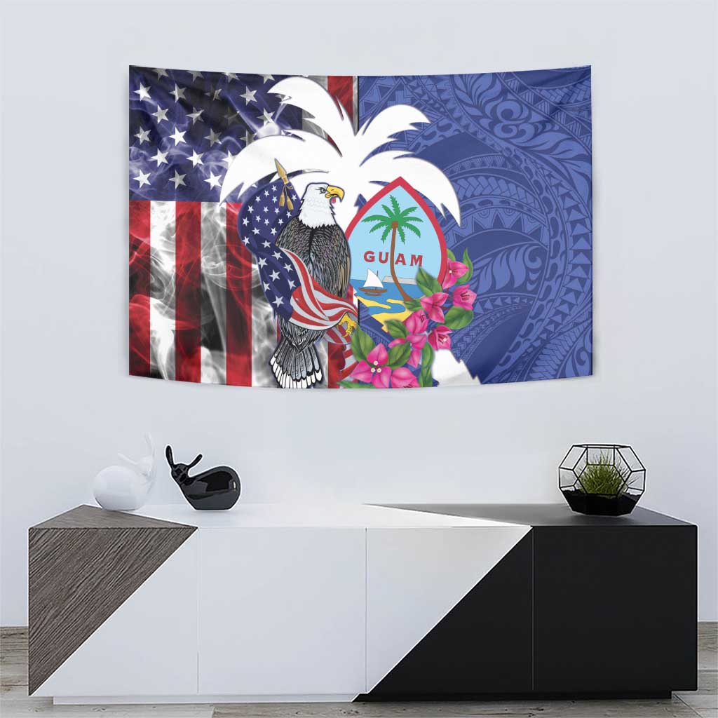 United States Guam Tapestry USA Eagle Guahan Seal Bougainvillea - Wonder Print Shop