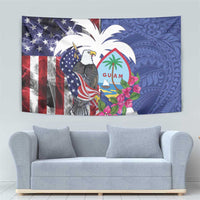 United States Guam Tapestry USA Eagle Guahan Seal Bougainvillea - Wonder Print Shop