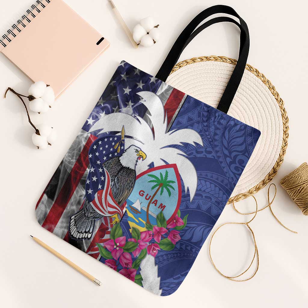 United States Guam Tote Bag USA Eagle Guahan Seal Bougainvillea - Wonder Print Shop