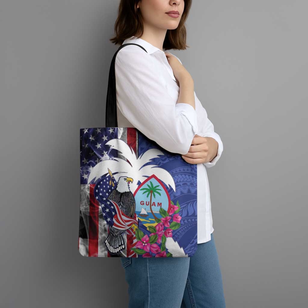 United States Guam Tote Bag USA Eagle Guahan Seal Bougainvillea - Wonder Print Shop