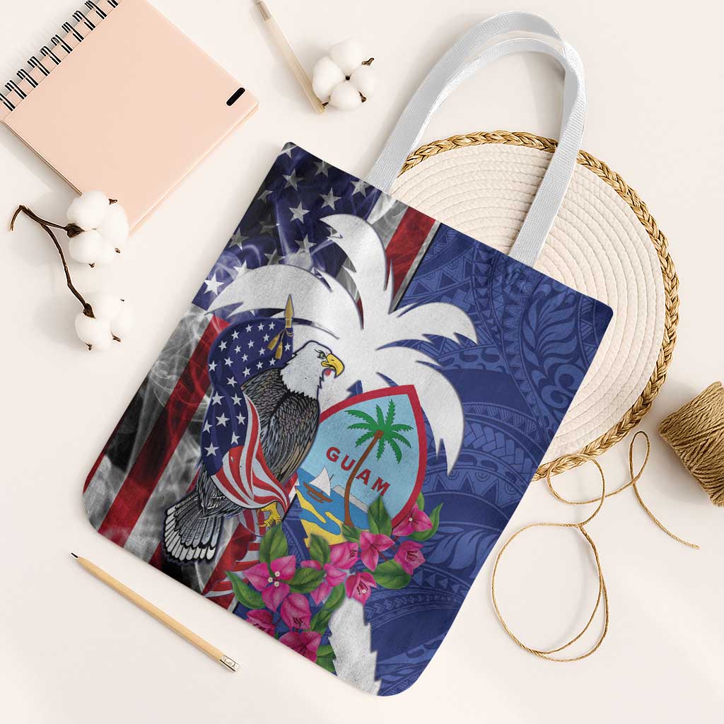 United States Guam Tote Bag USA Eagle Guahan Seal Bougainvillea - Wonder Print Shop