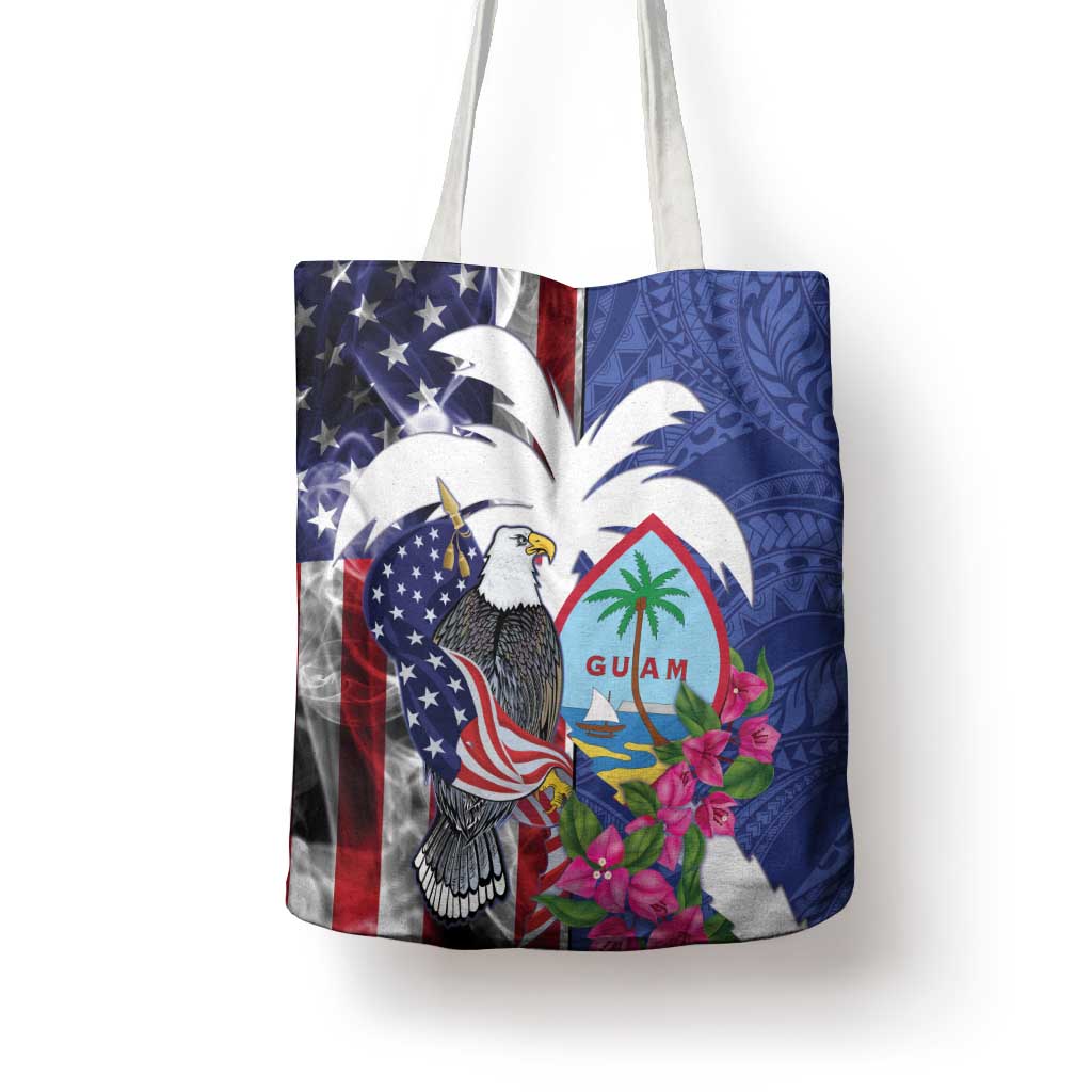 United States Guam Tote Bag USA Eagle Guahan Seal Bougainvillea - Wonder Print Shop
