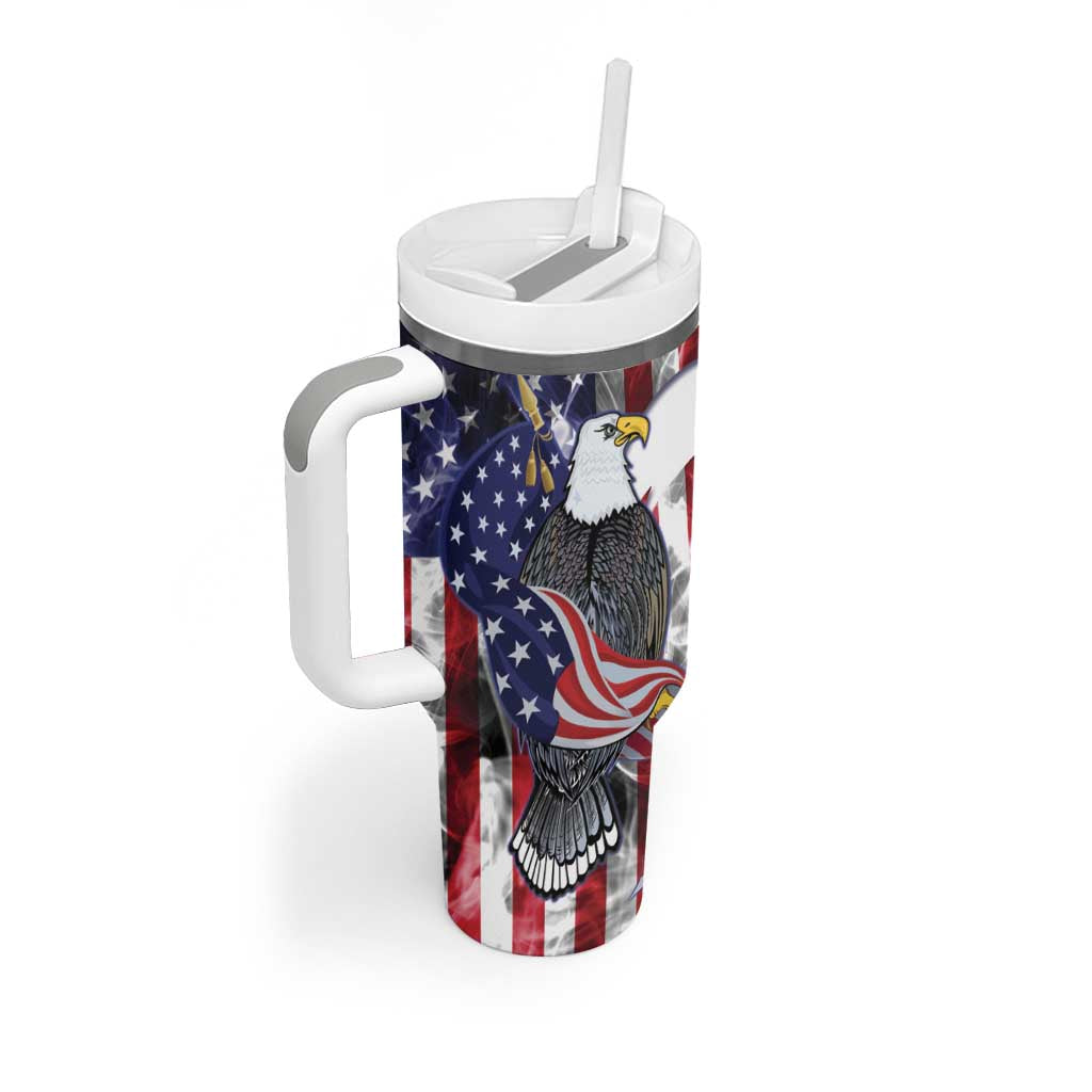 United States Guam Tumbler With Handle USA Eagle Guahan Seal Bougainvillea - Wonder Print Shop