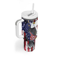 United States Guam Tumbler With Handle USA Eagle Guahan Seal Bougainvillea - Wonder Print Shop
