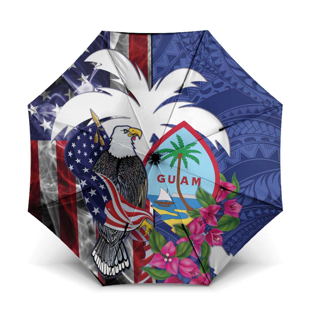 United States Guam Umbrella USA Eagle Guahan Seal Bougainvillea - Wonder Print Shop